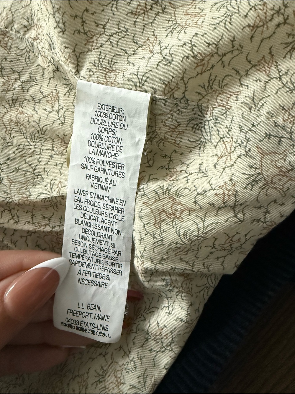 L.L. Bean Women's Sz6 Dark Navy Corduroy Botanical Lining Blazer Academia Preppy - Picture 5 of 7